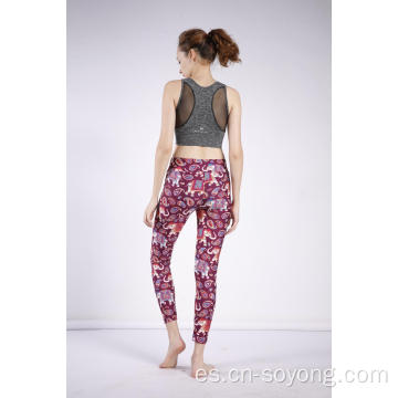 Leggings elásticos de cintura alta con estampado Lucky para mujer